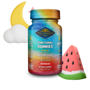 Royal Mushroom Better Sleep Kids Reishi Gummies Watermelon Flavor
