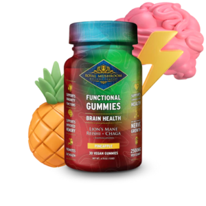 Royal Mushroom Brain Health Mushroom Mix Gummies Pineapple Flavor